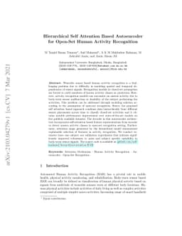 Hierarchical Self Attention Based Autoencoder for Open-Set Human
  Activity Recognition