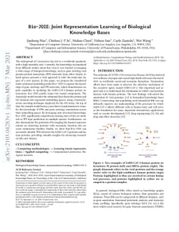 Bio-JOIE: Joint Representation Learning of Biological Knowledge Bases