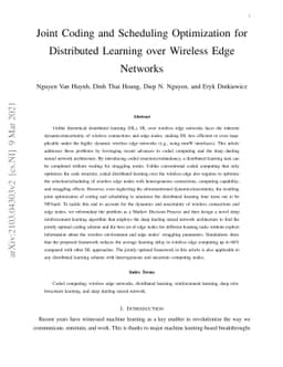 Joint Coding and Scheduling Optimization for Distributed Learning over
  Wireless Edge Networks