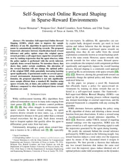 Self-Supervised Online Reward Shaping in Sparse-Reward Environments