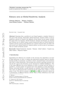Fairness seen as Global Sensitivity Analysis