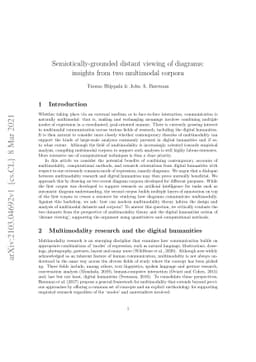 Semiotically-grounded distant viewing of diagrams: insights from two
  multimodal corpora
