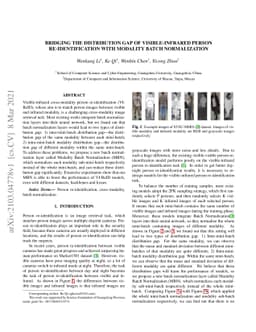 Bridging the Distribution Gap of Visible-Infrared Person
  Re-identification with Modality Batch Normalization