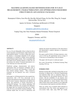 Machine-learning based methodologies for 3d x-ray measurement,
  characterization and optimization for buried structures in advanced ic
  packages