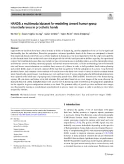HANDS: A Multimodal Dataset for Modeling Towards Human Grasp Intent
  Inference in Prosthetic Hands