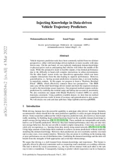 Injecting Knowledge in Data-driven Vehicle Trajectory Predictors