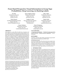 From Hand-Perspective Visual Information to Grasp Type Probabilities:
  Deep Learning via Ranking Labels