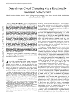 Data-driven Cloud Clustering via a Rotationally Invariant Autoencoder