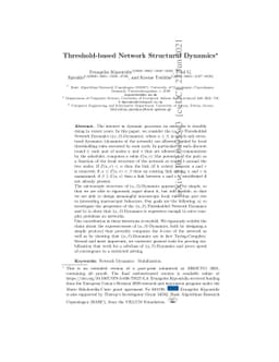 Threshold-based Network Structural Dynamics