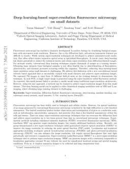 Deep learning-based super-resolution fluorescence microscopy on small
  datasets