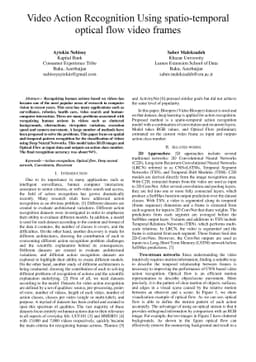 Video Action Recognition Using spatio-temporal optical flow video frames