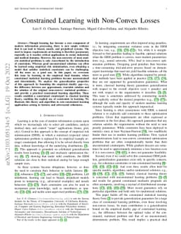 Constrained Learning with Non-Convex Losses