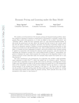 Dynamic Pricing and Learning under the Bass Model
