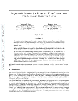 Sequential Importance Sampling With Corrections For Partially Observed
  States
