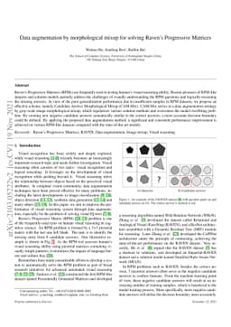 Data augmentation by morphological mixup for solving Raven's Progressive
  Matrices