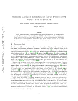 Maximum Likelihood Estimation for Hawkes Processes with self-excitation
  or inhibition