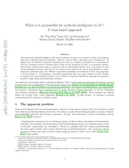 When is it permissible for artificial intelligence to lie? A trust-based
  approach