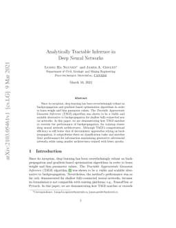 Analytically Tractable Inference in Deep Neural Networks