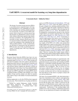 UnICORNN: A recurrent model for learning very long time dependencies