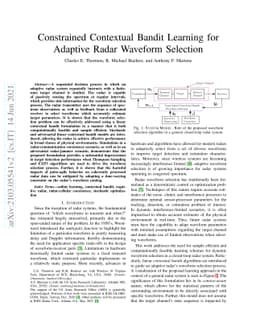 Constrained Contextual Bandit Learning for Adaptive Radar Waveform
  Selection