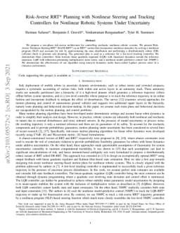 Risk-Averse RRT* Planning with Nonlinear Steering and Tracking
  Controllers for Nonlinear Robotic Systems Under Uncertainty