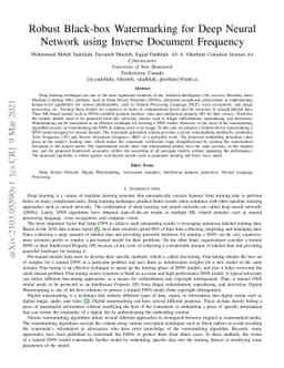 Robust Black-box Watermarking for Deep NeuralNetwork using Inverse
  Document Frequency