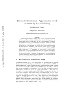 Beyond Nyströmformer -- Approximation of self-attention by Spectral
  Shifting