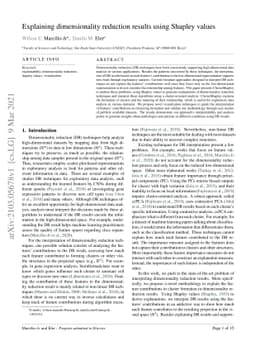 Explaining dimensionality reduction results using Shapley values