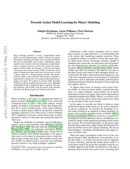Towards Action Model Learning for Player Modeling