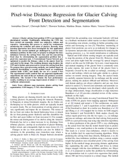 Pixel-wise Distance Regression for Glacier Calving Front Detection and
  Segmentation