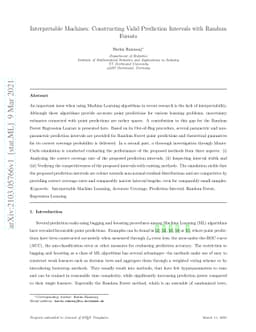 Interpretable Machines: Constructing Valid Prediction Intervals with
  Random Forests
