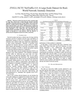 ZYELL-NCTU NetTraffic-1.0: A Large-Scale Dataset for Real-World Network
  Anomaly Detection