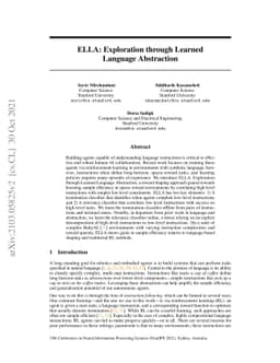 ELLA: Exploration through Learned Language Abstraction