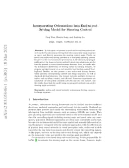 Incorporating Orientations into End-to-end Driving Model for Steering
  Control