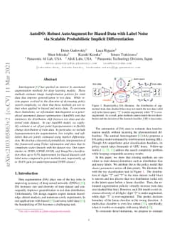 AutoDO: Robust AutoAugment for Biased Data with Label Noise via Scalable
  Probabilistic Implicit Differentiation