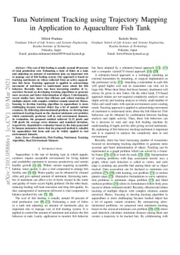 Tuna Nutriment Tracking using Trajectory Mapping in Application to
  Aquaculture Fish Tank