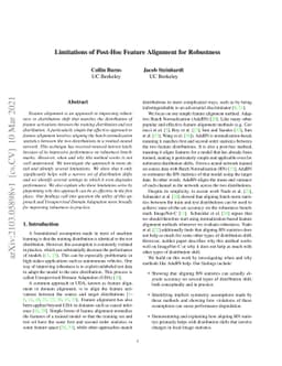 Limitations of Post-Hoc Feature Alignment for Robustness