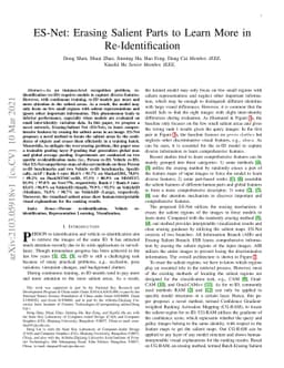ES-Net: Erasing Salient Parts to Learn More in Re-Identification
