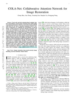 COLA-Net: Collaborative Attention Network for Image Restoration