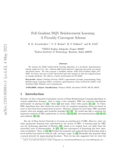 Full Gradient DQN Reinforcement Learning: A Provably Convergent Scheme