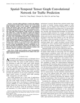 Spatial-Temporal Tensor Graph Convolutional Network for Traffic
  Prediction
