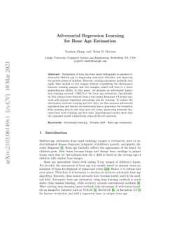 Adversarial Regression Learning for Bone Age Estimation