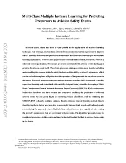 Multi-Class Multiple Instance Learning for Predicting Precursors to
  Aviation Safety Events