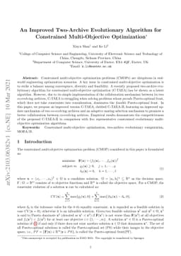 An Improved Two-Archive Evolutionary Algorithm for Constrained
  Multi-Objective Optimization