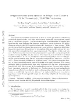 Interpretable Data-driven Methods for Subgrid-scale Closure in LES for
  Transcritical LOX/GCH4 Combustion