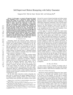 Self-Supervised Motion Retargeting with Safety Guarantee