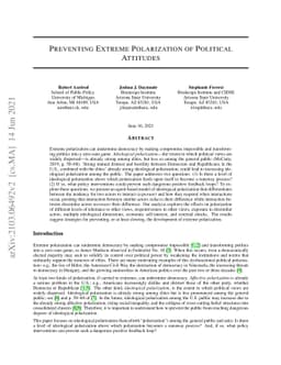 Preventing Extreme Polarization of Political Attitudes