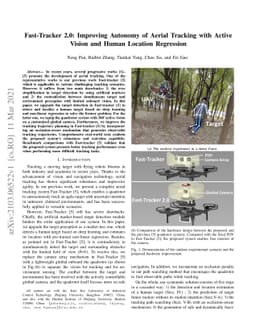 Fast-Tracker 2.0: Improving Autonomy of Aerial Tracking with Active
  Vision and Human Location Regression