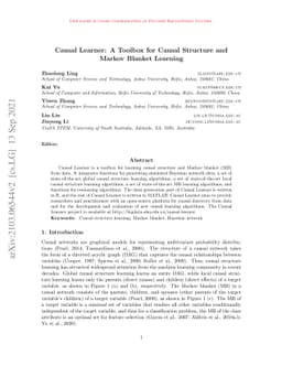 Causal Learner: A Toolbox for Causal Structure and Markov Blanket Learning