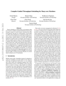 Compiler-Guided Throughput Scheduling for Many-core Machines